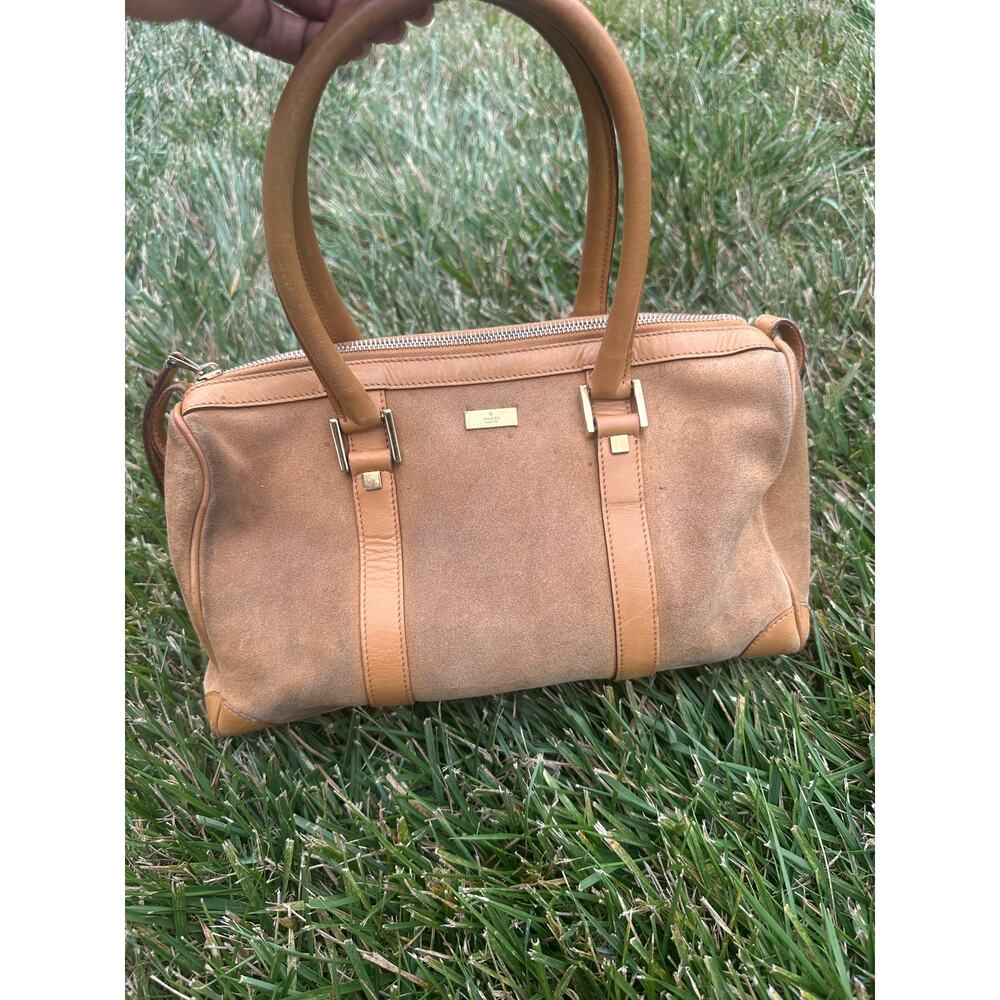 Authentic Vintage Gucci Tan Suede Boston Bag Tom Ford Era ~ Fair Condition - Picture 2 of 7